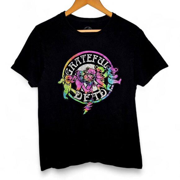 Grateful Dead Distressed Dancing Bear Shirt Men's Rainbow Colors Jam Band Rock M - Picture 1 of 4